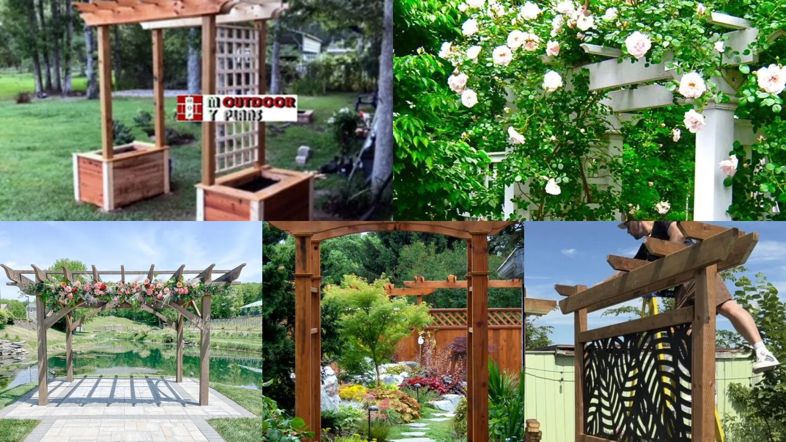 17+ Stunning Arbor With Side Planters Designs