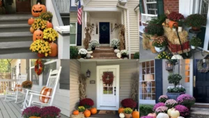 20 Fall Mums Porch Ideas With Pumpkins and Pretty Autumn Details