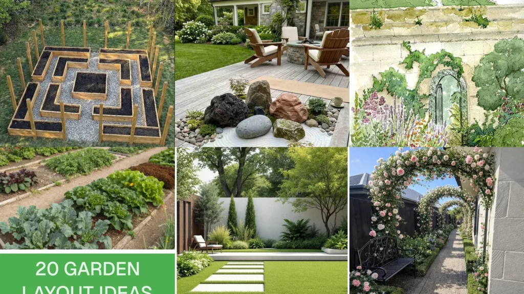20 Garden Design Plans With Pretty Paths, Flower Beds and Seating Spots