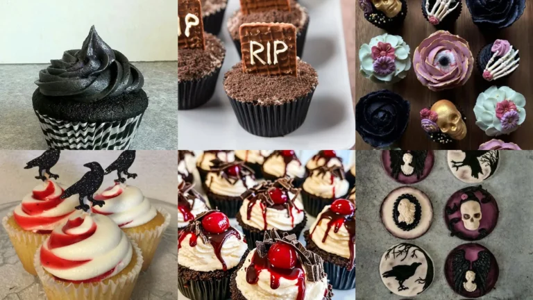 20 Gothic Cupcakes With Black Roses, Skulls and Spooky Details