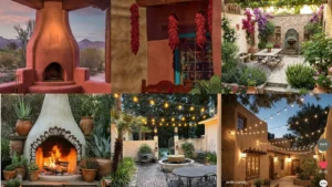 20 Santa Fe Patio Ideas With Colorful Pots, Courtyard Lights and Desert Details