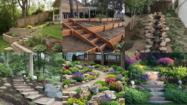 20 Sloped Backyard Garden Ideas With Pretty Paths, Flowers and Terraces