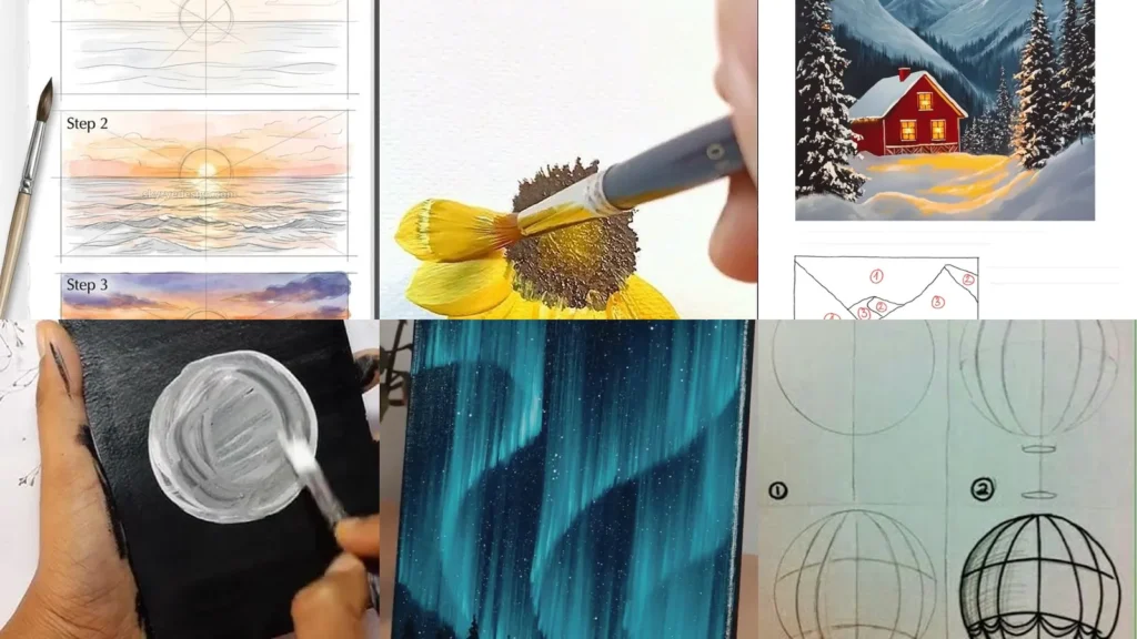 20 Painting Ideas and Visual Studies for Step by Step Painting for Beginners